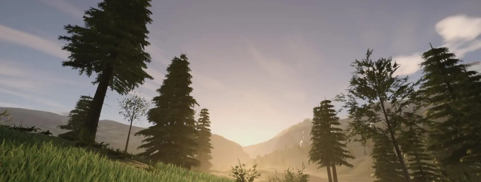 Golden-hour alpine meadow rendered by Metaplanets from geographic source data